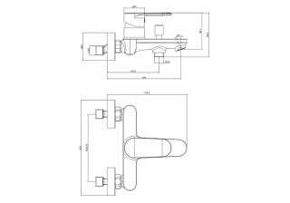 Смеситель для ванны Aquatek Ника AQ1840BGM оружейная сталь